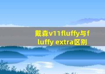 戴森v11fluffy与fluffy extra区别